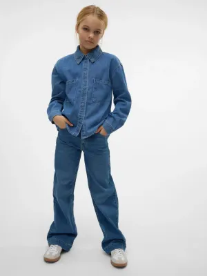 KIDS Wijde jeans - DAISY - medium blue denim