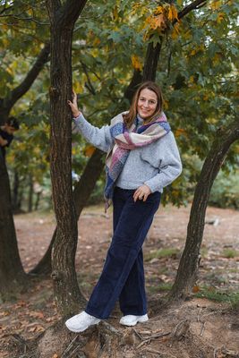 Sjaal - PYRON CHECKED - festival fuchsia