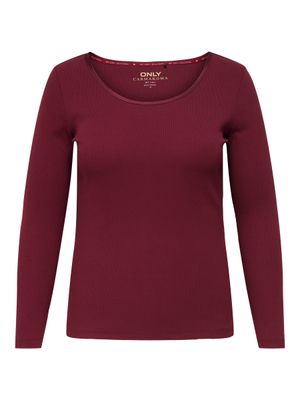 + Basic top lange mouw - RIBBI - bordeaux + Basic top lange mouw - RIBBI - bordeaux