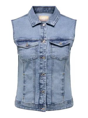 + Mouwloos jeansvestje - WESPA - light blue + Mouwloos jeansvestje - WESPA - light blue