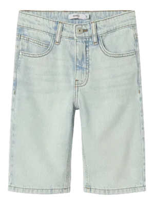 KIDS jeansshort / bermuda zonder zakken - RYAN - light blue denim KIDS jeansshort / bermuda zonder zakken - RYAN - light blue denim