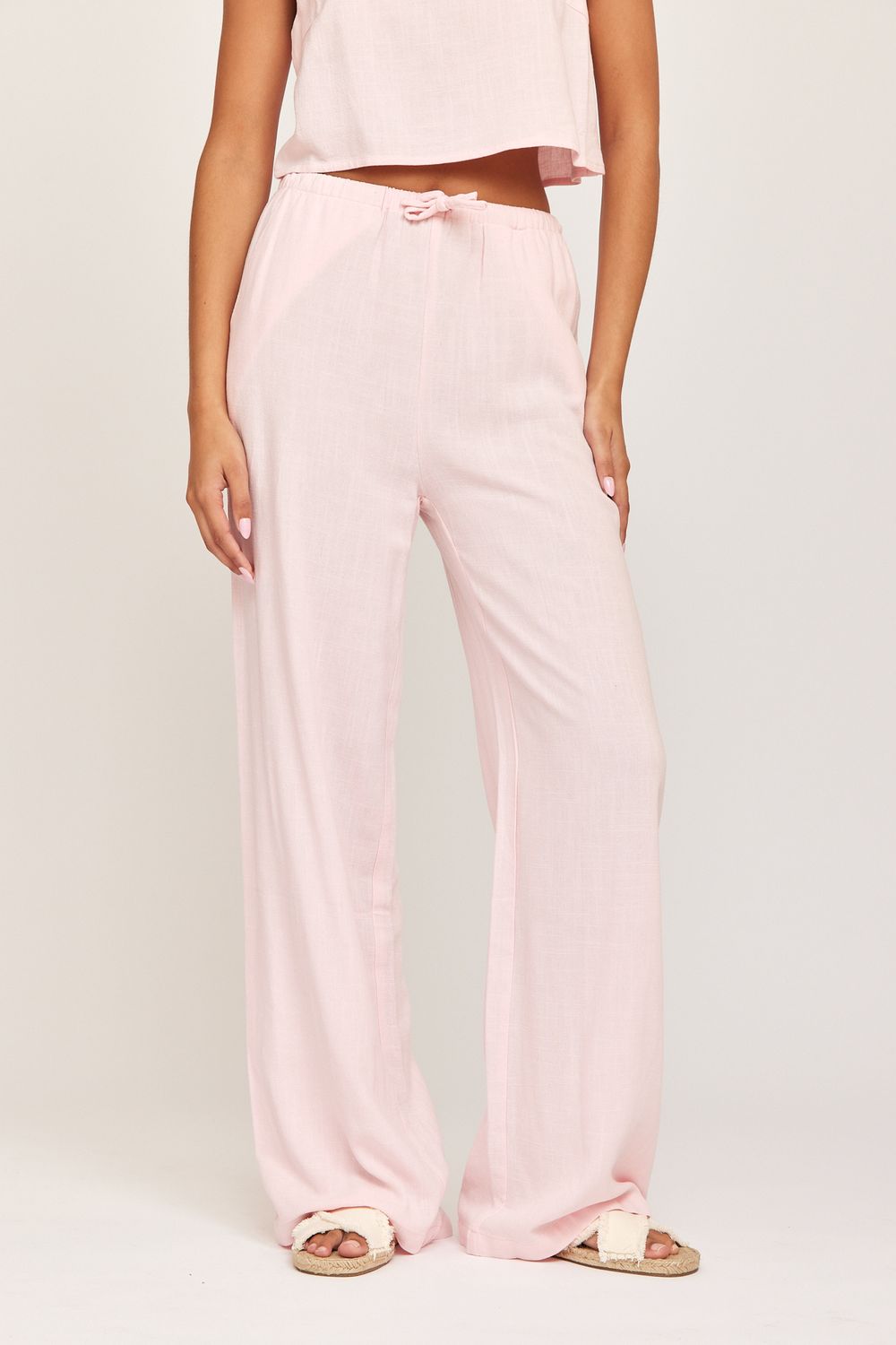 Linnen broek - AMINA - roze