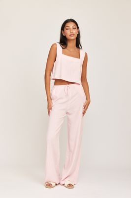 Linnen broek - AMINA - roze