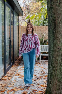Trui - MYNTHE - bordeaux met blauw
