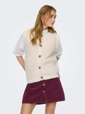 Cardigan / vest mouwloos - EIRA - ecru