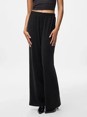 Wijde glitter broek - JINA - zwart