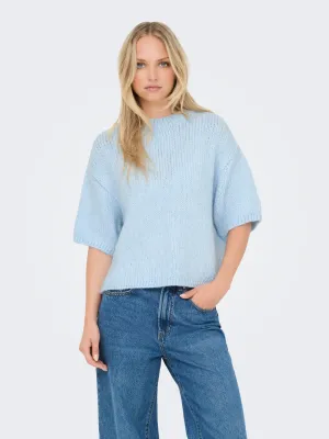 Pullover met korte mouw - LINEA - lichtblauw