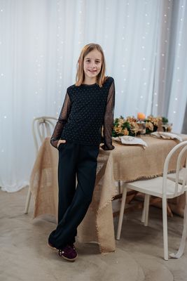 KIDS feest shirt met mesh - JADA - zwart