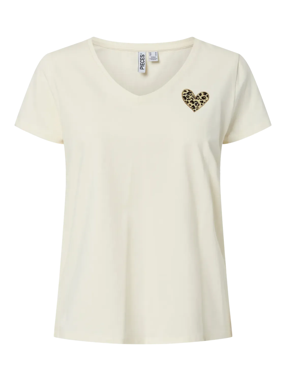 T-shirt - BILLY - wit met leopard hart T-shirt - BILLY - wit met leopard hart