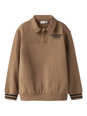 KIDS polo sweater - TRENT - bruin KIDS polo sweater - TRENT - bruin