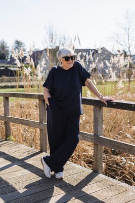 + Wijde broek - HALI - donkerblauw
