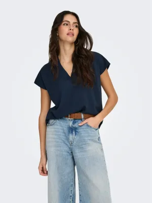 Top - JOY - donkerblauw