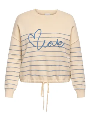 + Trui / top - SIGNE - ecru/blauw