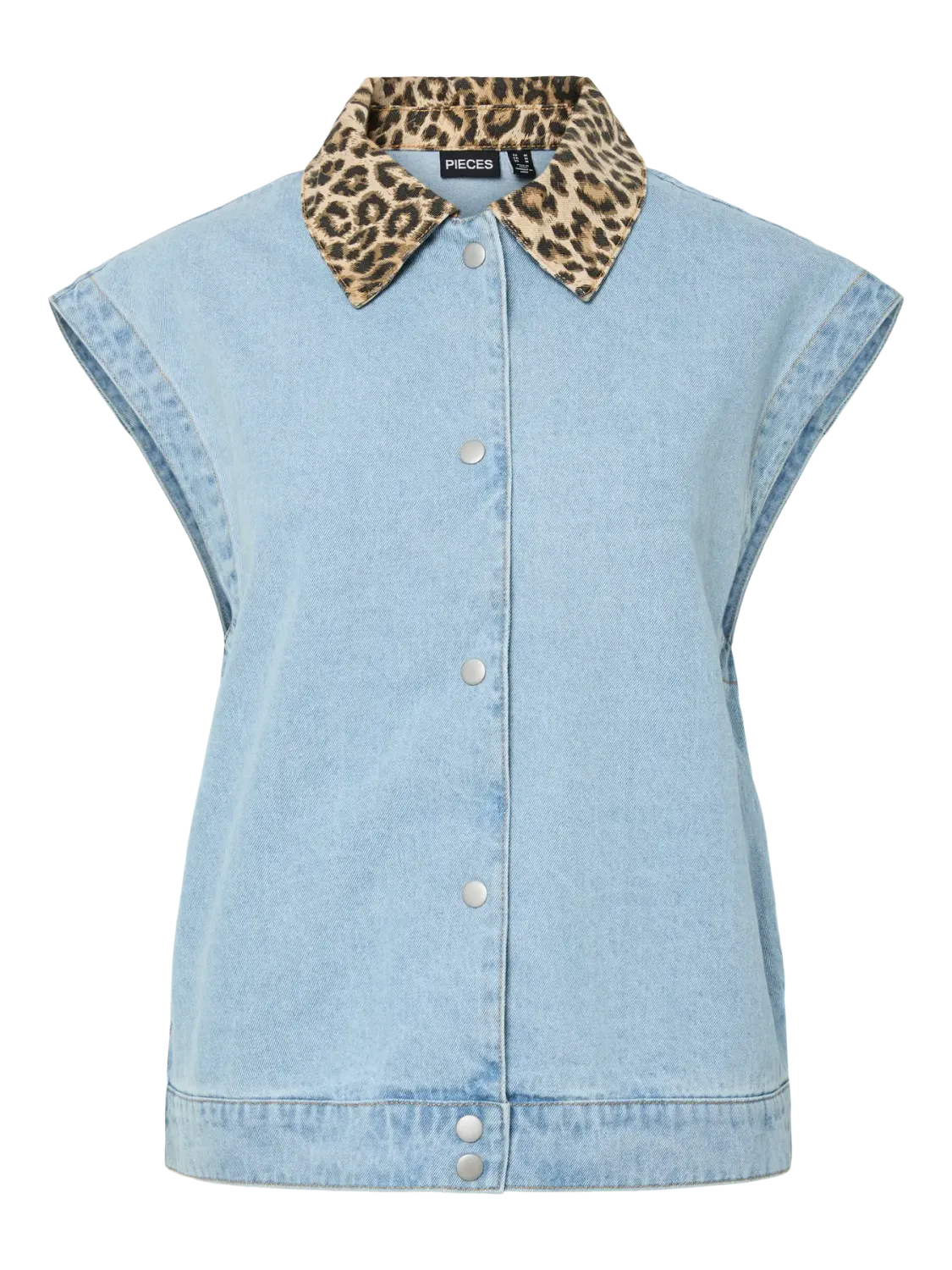 Mouwloze vest - BREIA - lichtblauwe jeans