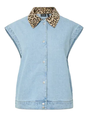 Mouwloze vest - BREIA - lichtblauwe jeans
