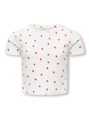 KIDS kort shirt - BELLA - aardbeien