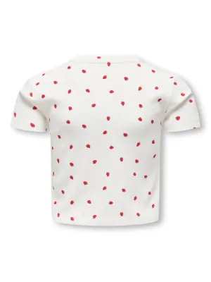 KIDS kort shirt - BELLA - aardbeien