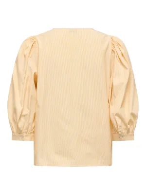 + Blouse / top - KALINKA - geel / gestreept