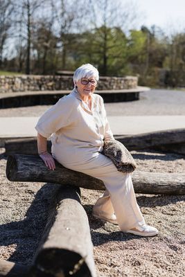 + tetra broek - THYRA - beige