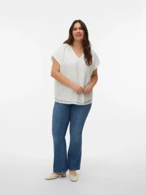 + Crochet top - IRIS - wit