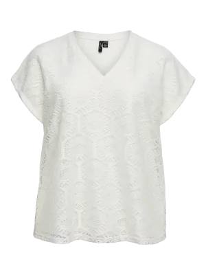 + Crochet top - IRIS - wit