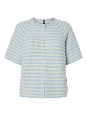 Cardigan met korte mouw - MALOU - blauw/beige