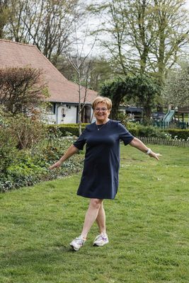 Korte jurk - ISA - effen donkerblauw