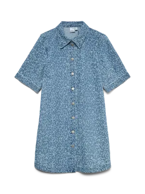 + Knie jurk - FENJA - light blue denim + Knie jurk - FENJA - light blue denim