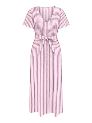 Maxi hemd jurk - MIO - roze/bordeaux