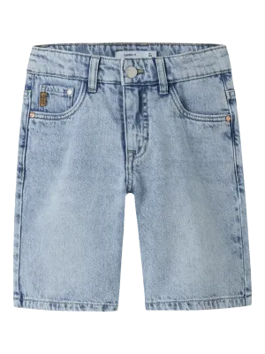 KIDS jeansshort - RYAN - bleached light blue denim