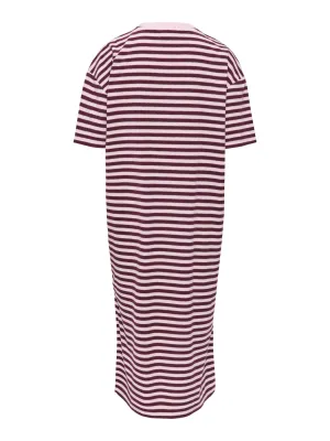 Jurk in badstof - TERRY - roze/bordeaux