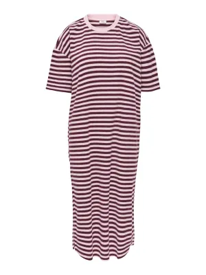 Jurk in badstof - TERRY - roze/bordeaux Jurk in badstof - TERRY - roze/bordeaux