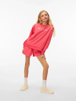 KIDS sweatshort - LINE - koraal