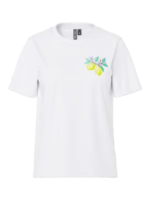 T-shirt - BRIANNA - wit met geel
