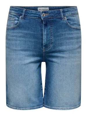 + Langere short - WILLY - medium blue denim