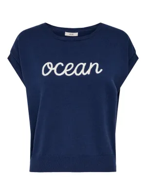 Knit top - THERESE - donkerblauw