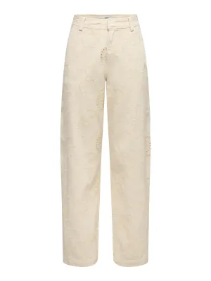 Barrel jeans met broderie - HAVANNA - ecru