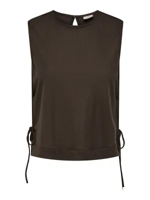 Shirt / top met strikjes - LESLIE - bruin