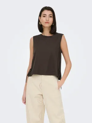 Shirt / top met strikjes - LESLIE - bruin