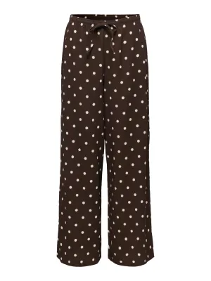 Wijde lange broek - DEBBIE - polka dots