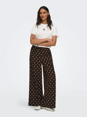 Wijde lange broek - DEBBIE - polka dots