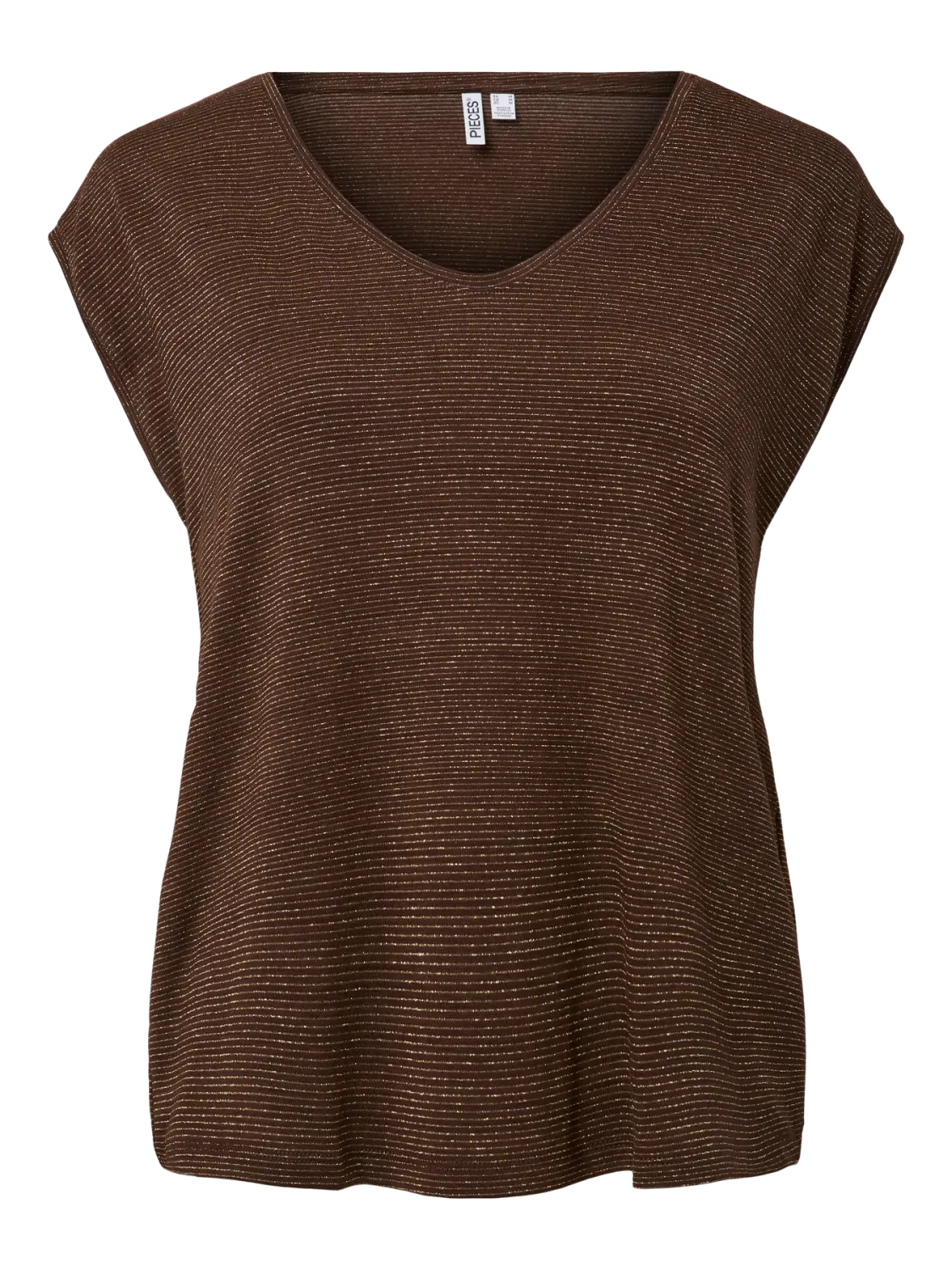 T-shirt - BILLO - bruin/lurex goud T-shirt - BILLO - bruin/lurex goud