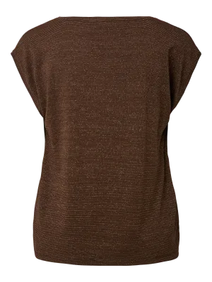T-shirt - BILLO - bruin/lurex goud