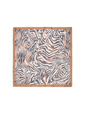 Vierkante luchtige sjaal - FANNI - zebra bruin