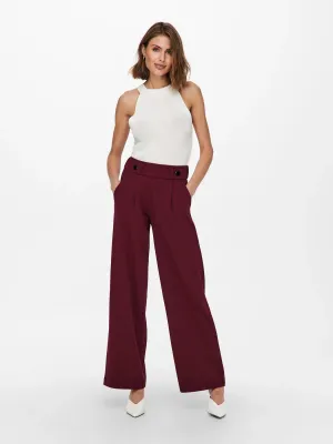 Wijde lange broek "34 - GEGGO - bordeaux