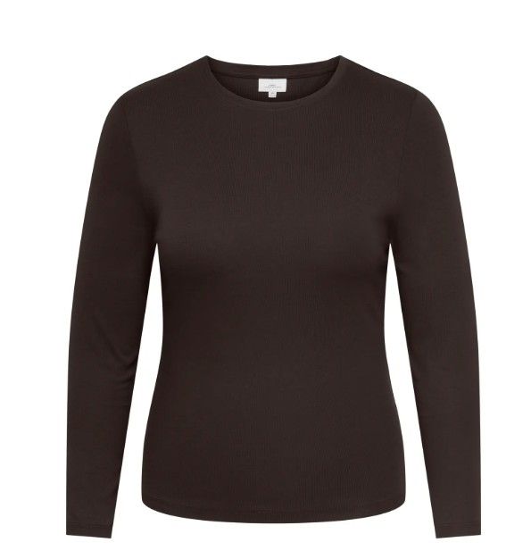 + Basic top lange mouw - RILEY - black coffee + Basic top lange mouw - RILEY - black coffee