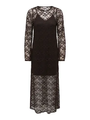 Maxi jurk kant - SILVIA - bruin Maxi jurk kant - SILVIA - bruin