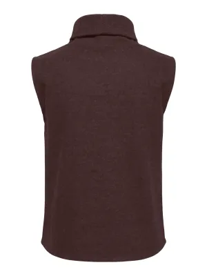 Mouwloze knit top - HERO - bruin
