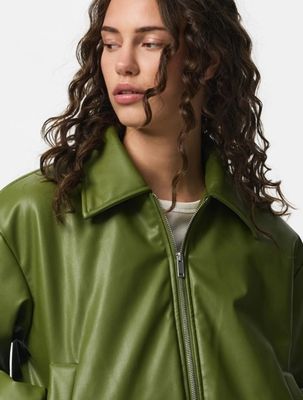 Faux leather bomber - LARA - groen Faux leather bomber - LARA - groen