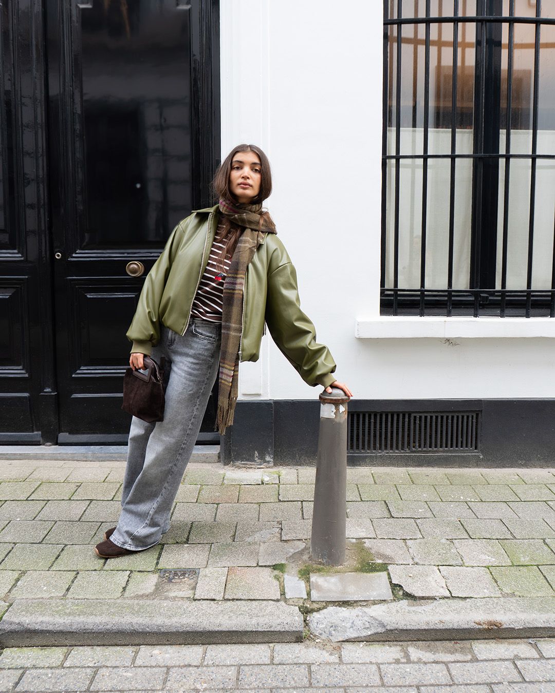 Faux leather bomber - LARA - groen Faux leather bomber - LARA - groen